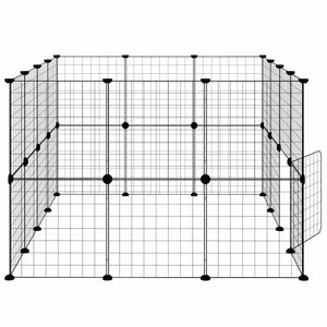 28-tlg. Haustierkäfig mit Tür Schwarz 35x35 cm Stahl