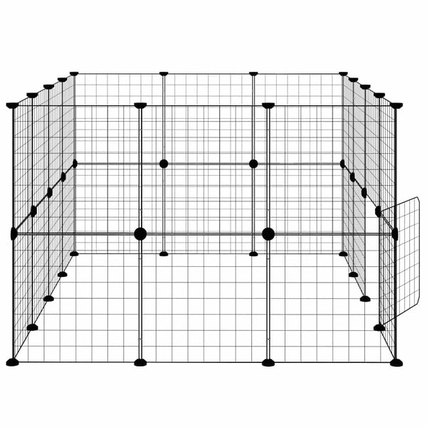 28-tlg. Haustierkäfig mit Tür Schwarz 35x35 cm Stahl