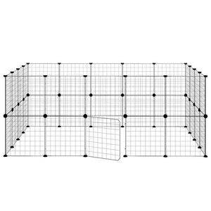 36-tlg. Haustierkäfig mit Tür Schwarz 35x35 cm Stahl