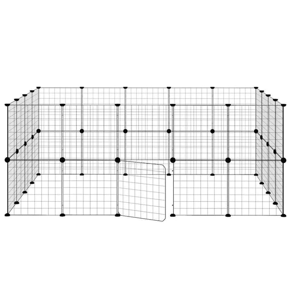 36-tlg. Haustierkäfig mit Tür Schwarz 35x35 cm Stahl
