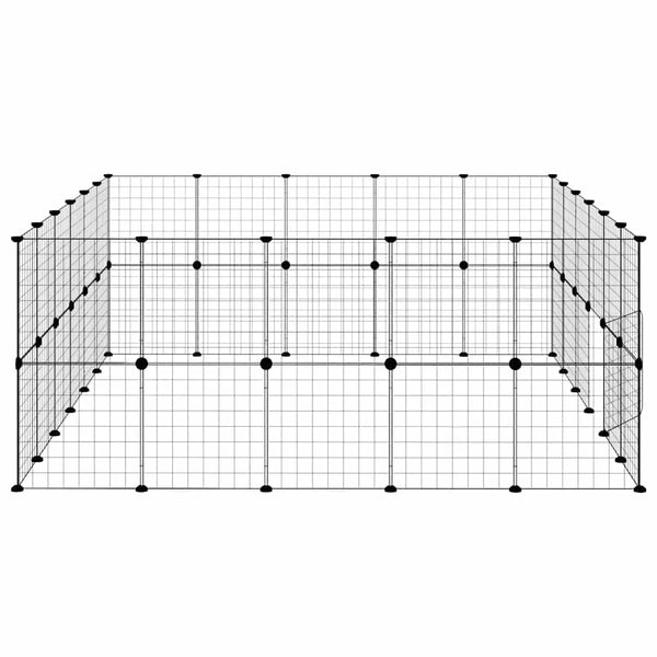 44-tlg. Haustierkäfig mit Tür Schwarz 35x35 cm Stahl