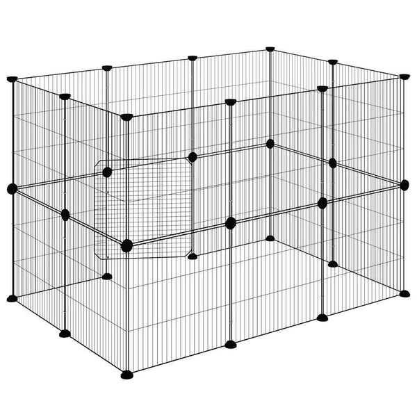 20-tlg. Haustierkäfig mit Tür Schwarz 35x35 cm Stahl