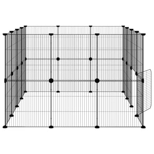 28-tlg. Haustierkäfig mit Tür Schwarz 35x35 cm Stahl