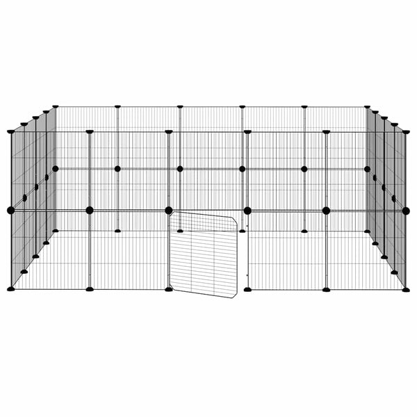 36-tlg. Haustierkäfig mit Tür Schwarz 35x35 cm Stahl