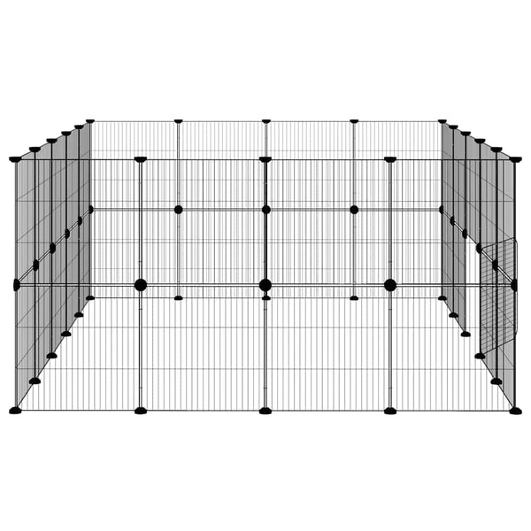 36-tlg. Haustierkäfig mit Tür Schwarz 35x35 cm Stahl