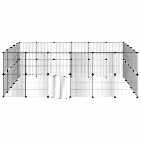 44-tlg. Haustierkäfig mit Tür Schwarz 35x35 cm Stahl