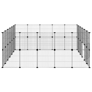 44-tlg. Haustierkäfig mit Tür Schwarz 35x35 cm Stahl
