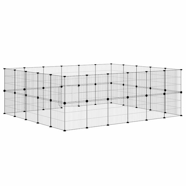 44-tlg. Haustierkäfig mit Tür Schwarz 35x35 cm Stahl