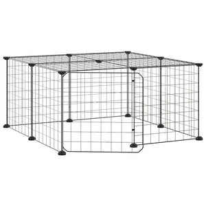 12-tlg. Haustierkäfig mit Tür Schwarz 35x35 cm Stahl