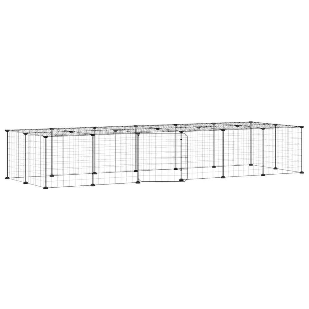 28-tlg. Haustierkäfig mit Tür Schwarz 35x35 cm Stahl