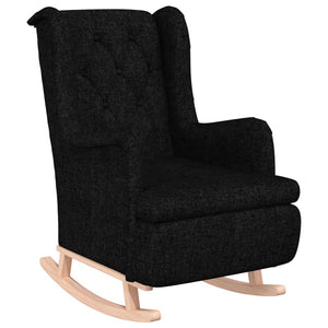 Schaukelsessel mit Hocker Schwarz Stoff
