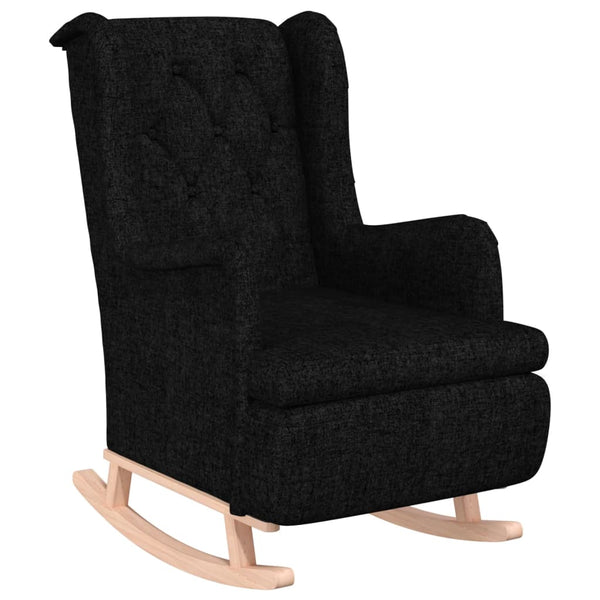 Schaukelsessel mit Hocker Schwarz Stoff