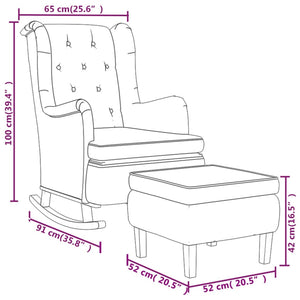vidaXL Fauteuil à bascule avec repose-pieds Tissu Vert foncé