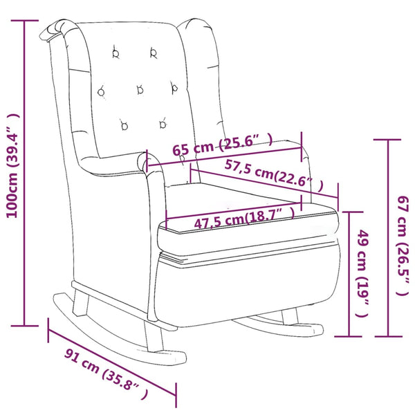 vidaXL Fauteuil à bascule avec repose-pieds Tissu Vert foncé