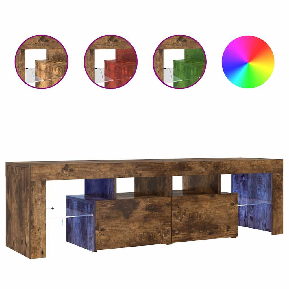 TV-Schrank Räuchereiche mit LED 140cm