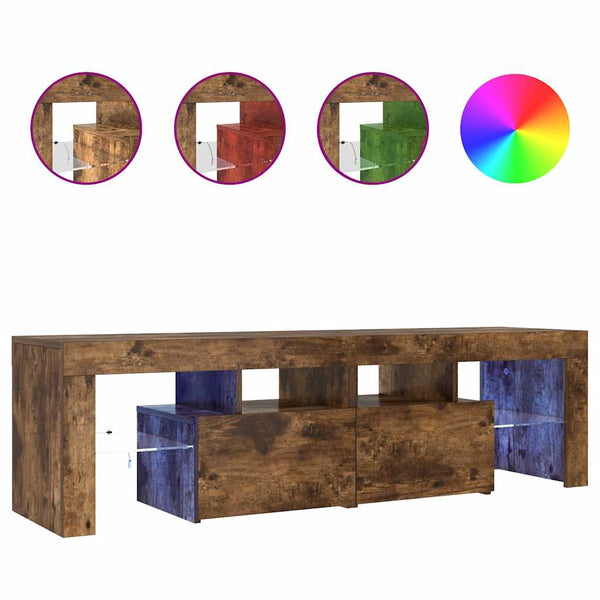 TV-Schrank Räuchereiche mit LED 140cm