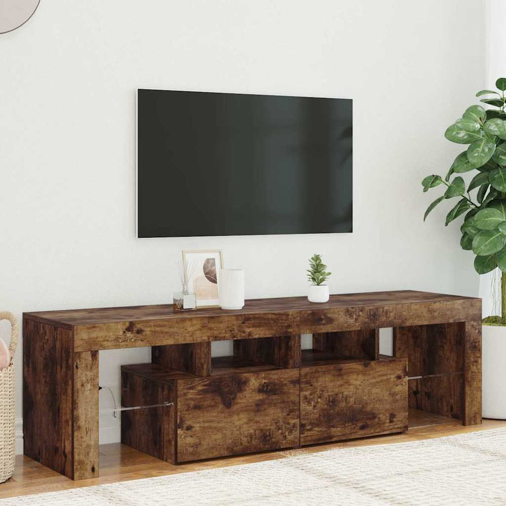 TV-Schrank Räuchereiche mit LED 140cm