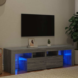 Grauer TV-Schrank mit LED-Beleuchtung 140 cm