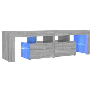 Grauer TV-Schrank mit LED-Beleuchtung 140 cm