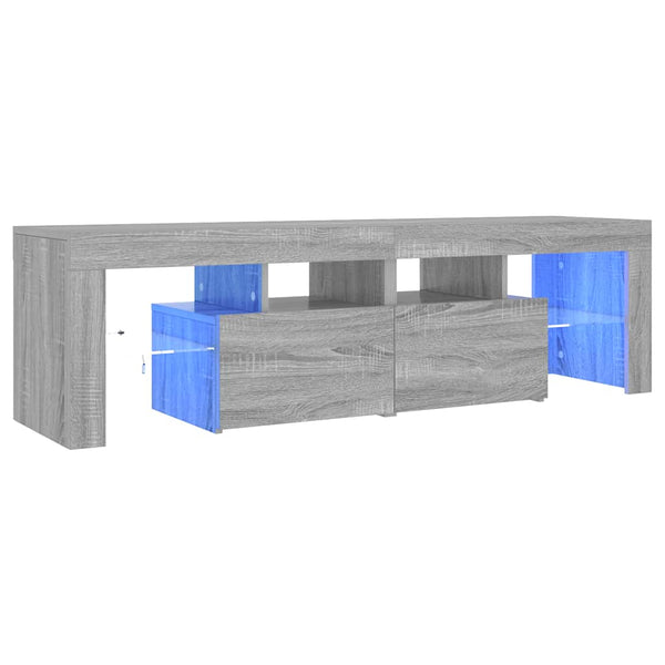 Grauer TV-Schrank mit LED-Beleuchtung 140 cm