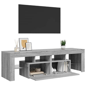 Grauer TV-Schrank mit LED-Beleuchtung 140 cm