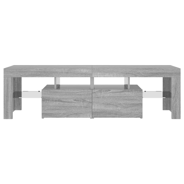 Grauer TV-Schrank mit LED-Beleuchtung 140 cm