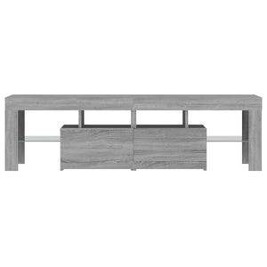 Grauer TV-Schrank mit LED-Beleuchtung 140 cm