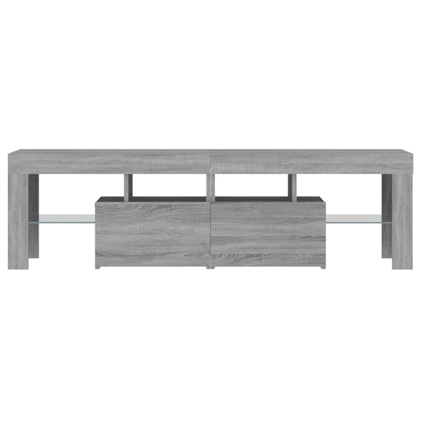 Grauer TV-Schrank mit LED-Beleuchtung 140 cm