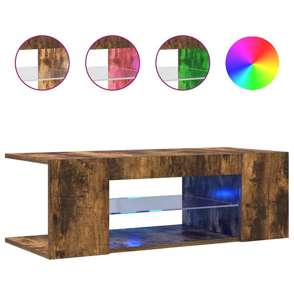 TV-Schrank Räuchereiche mit LED 90 cm