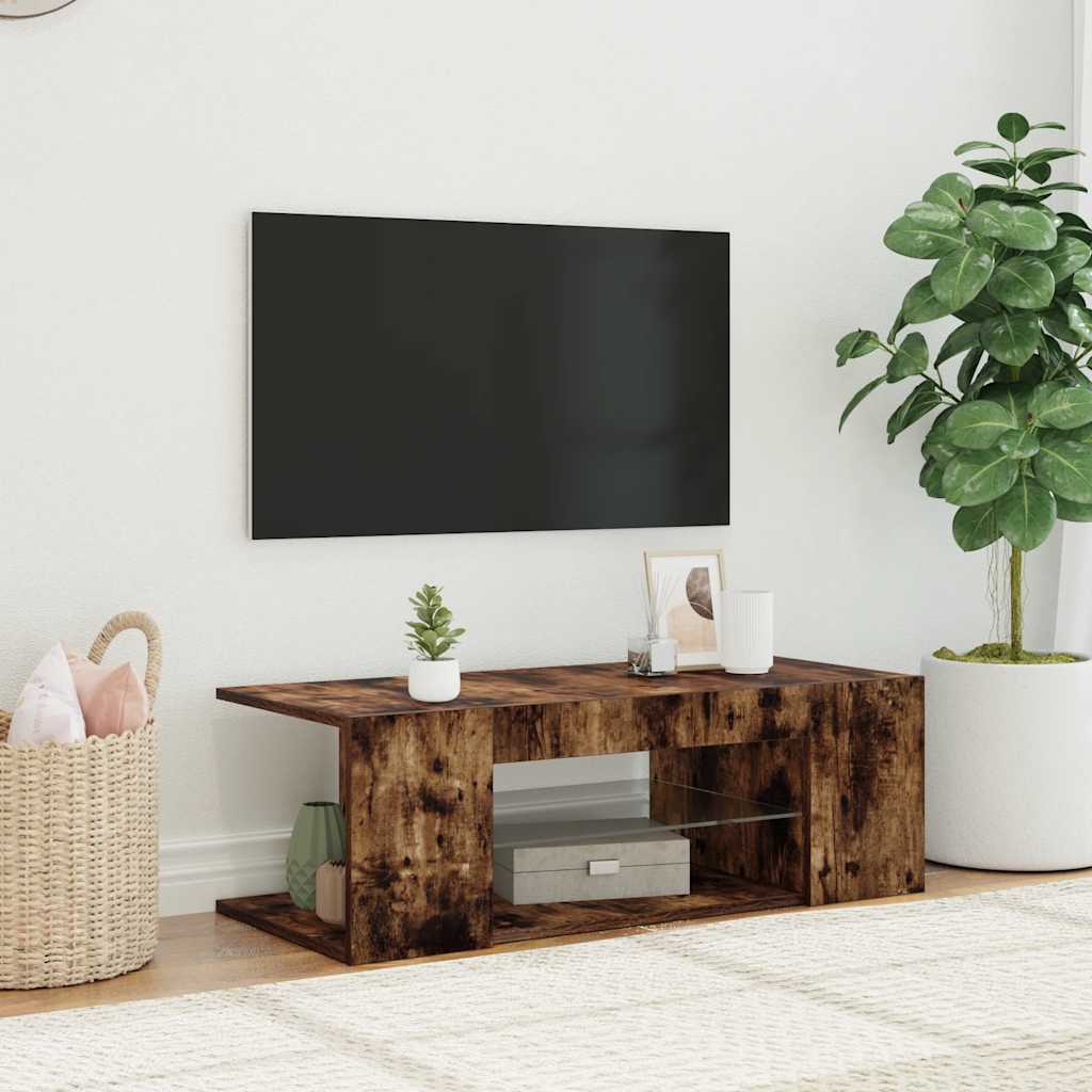 TV-Schrank Räuchereiche mit LED 90 cm