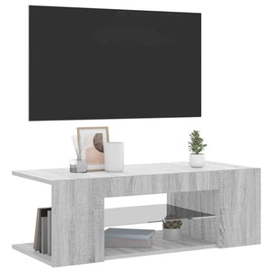 TV-Schrank Grau Sonoma mit LED 90 cm