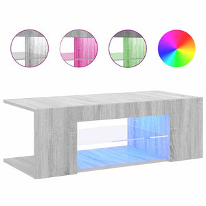TV-Schrank Grau Sonoma mit LED 90 cm