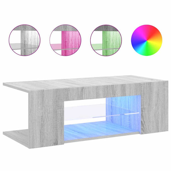 TV-Schrank Grau Sonoma mit LED 90 cm