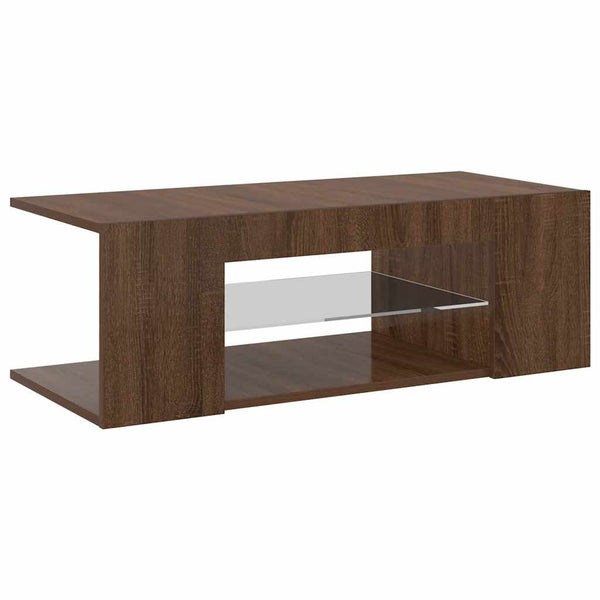 TV-Schrank mit LED Braun Eichen-Optik 90 cm