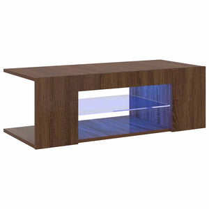 TV-Schrank mit LED Braun Eichen-Optik 90 cm