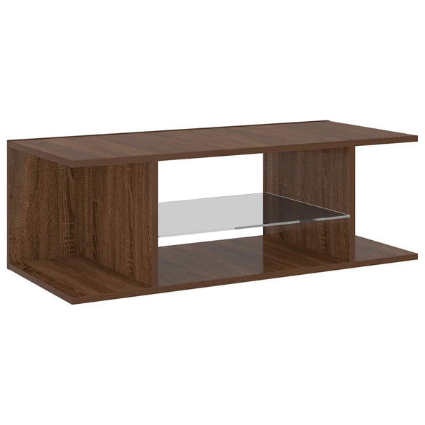 TV-Schrank mit LED Braun Eichen-Optik 90 cm