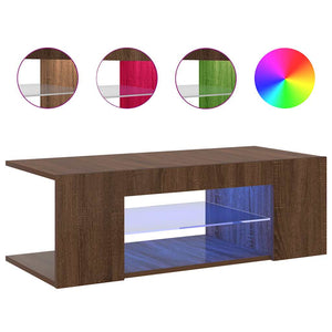 TV-Schrank mit LED Braun Eichen-Optik 90 cm