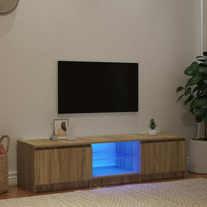TV-Schrank Räuchereiche mit LED 140 cm