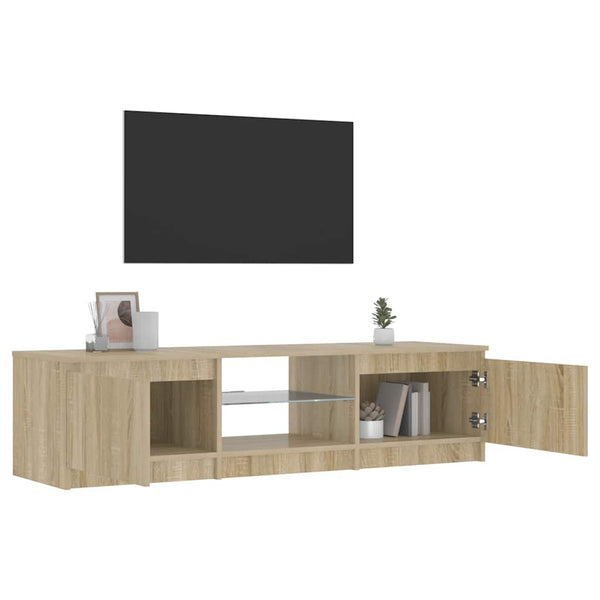 TV-Schrank Räuchereiche mit LED 140 cm