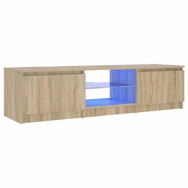 TV-Schrank Räuchereiche mit LED 140 cm