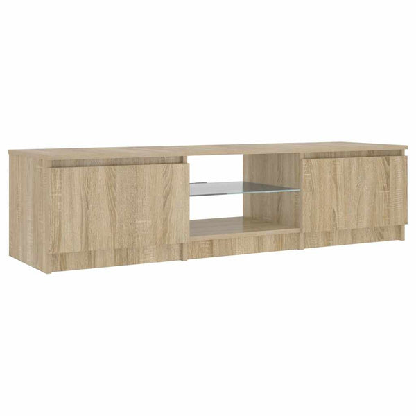 TV-Schrank Räuchereiche mit LED 140 cm