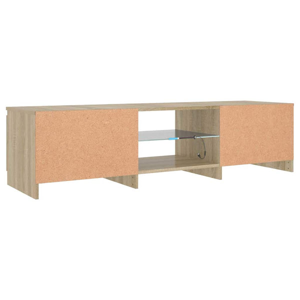 TV-Schrank Räuchereiche mit LED 140 cm