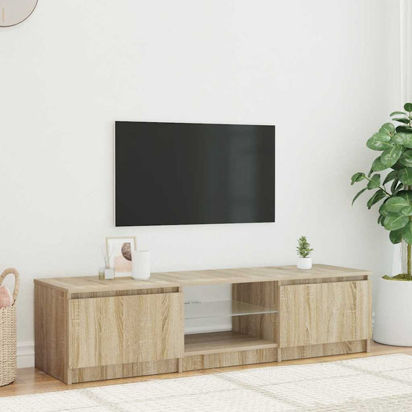 TV-Schrank Räuchereiche mit LED 140 cm