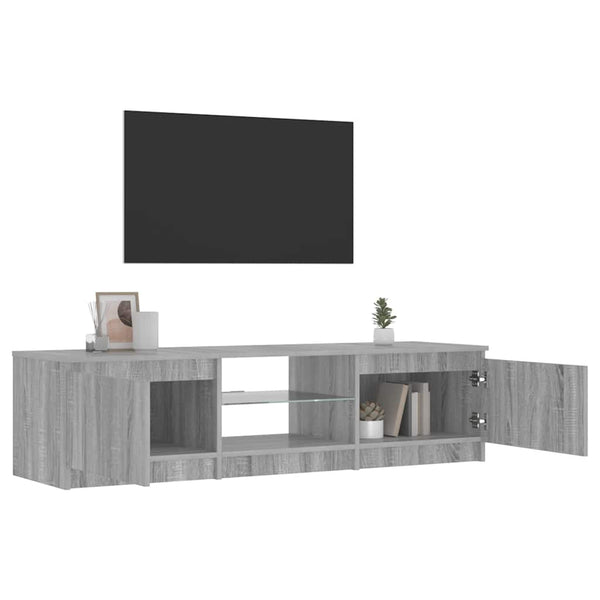 TV-Schrank Grau Sonoma mit LED 140 cm