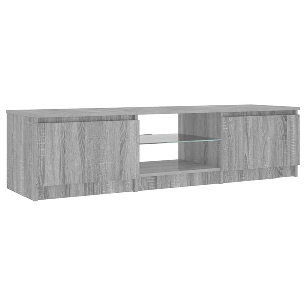 TV-Schrank Grau Sonoma mit LED 140 cm