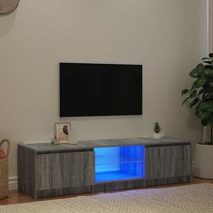TV-Schrank Grau Sonoma mit LED 140 cm