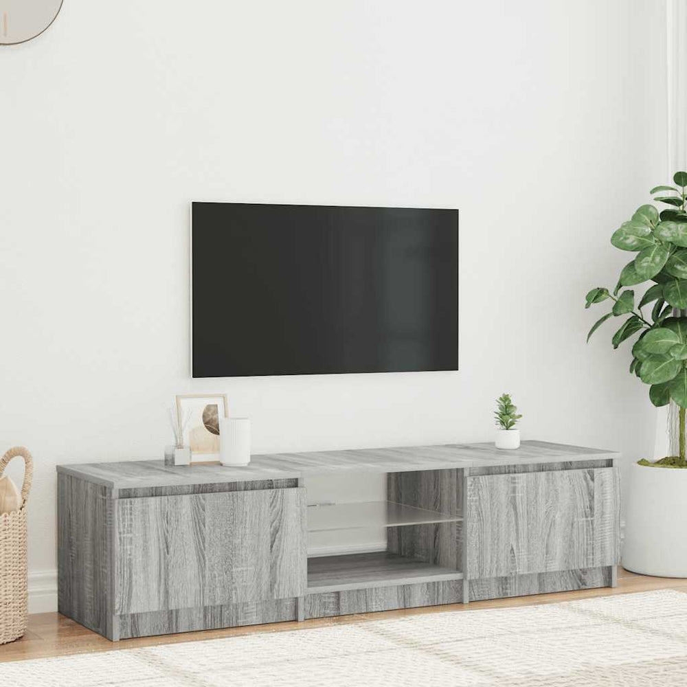 TV-Schrank Grau Sonoma mit LED 140 cm