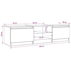 TV-Schrank mit LED Braun Eichen-Optik 140 cm