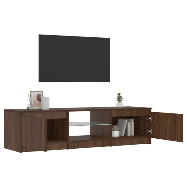 TV-Schrank mit LED Braun Eichen-Optik 140 cm