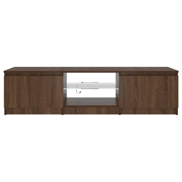 TV-Schrank mit LED Braun Eichen-Optik 140 cm